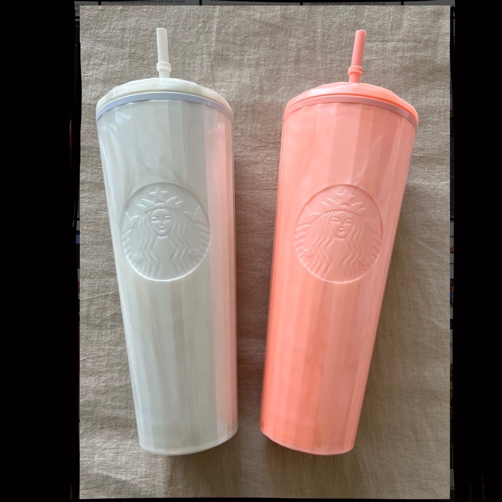 New Starbucks white dome and pink dome.